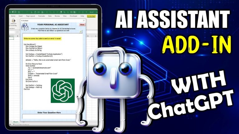 How To Create Your Own ChatGPT AI Assistant Add-In For Free In Excel [+ FREE Download]