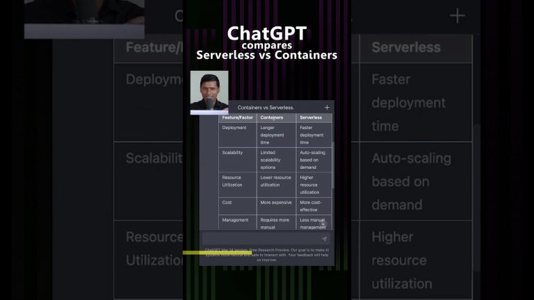 ChatGPT compares Serverless and Containers