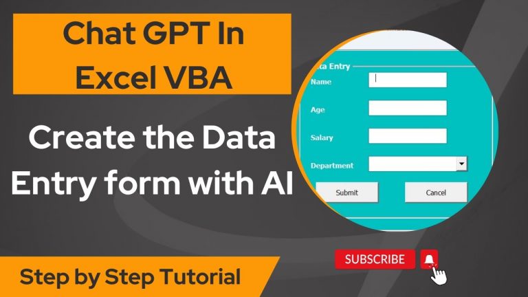 Chat GPT in Excel VBA: Create the Data Entry form with AI