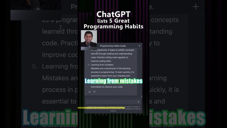 ChatGPT lists 5 Great Programming Habits