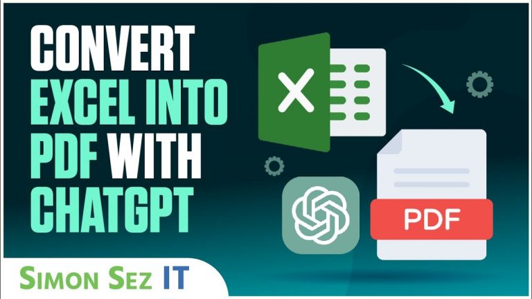 Chat GPT Tutorial: How to use ChatGPT to Convert Excel into PDF