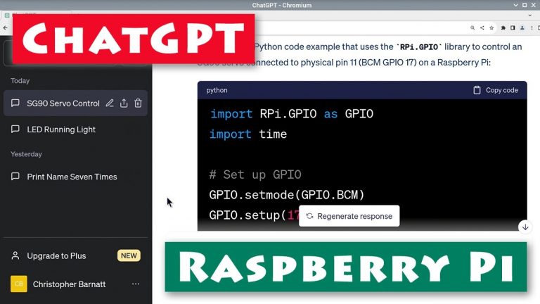 Using ChatGPT to write Raspberry Pi Python code