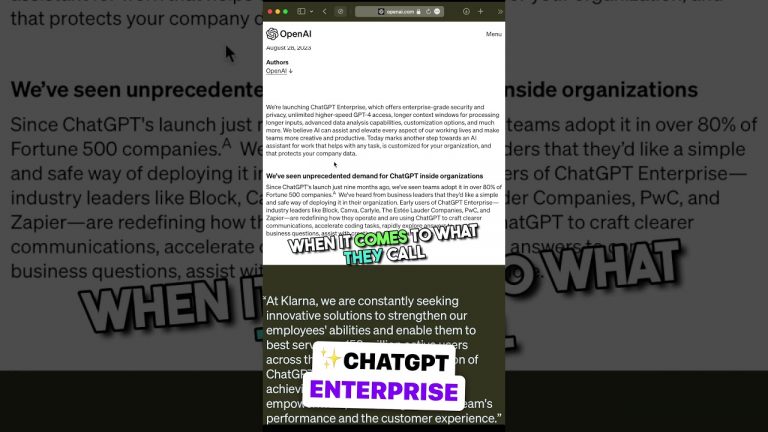 ChatGPT Enterprise: What You NEED to Know!