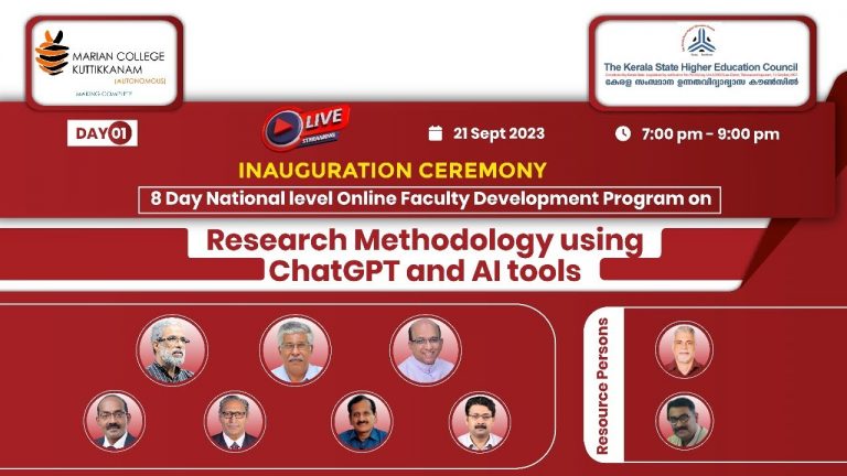 Day 01 | FDP on Research Methodology using ChatGPT and AI tools by Marian College Kuttikanam