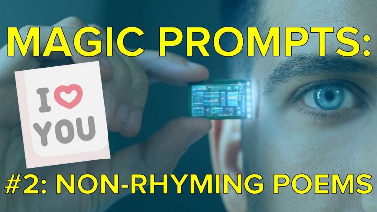 Magic Prompts: #2: Non-rhyming poems, poetry, blank verse, free verse, ChatGPT