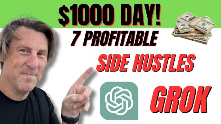 7 Profitable SIDE HUSTLES ($1000 day) ChatGPT GROK NO Money to START Elon MUSK USE GROK