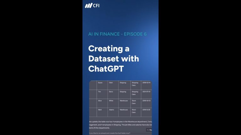 Creating a Dataset with ChatGPT | AI in Finance – Episode 6