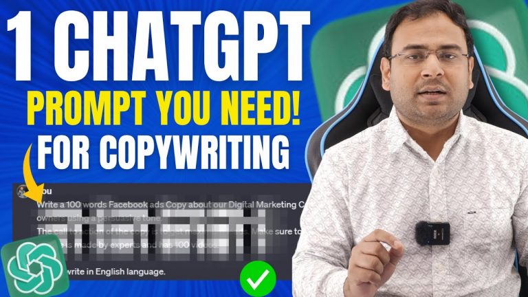 The only CHATGPT prompt that can help you in many Copywriting needs | Copywriting Course |#9