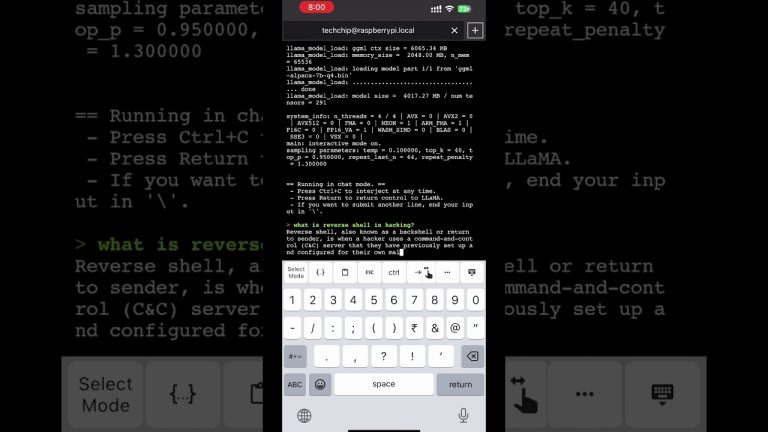 Run a fast offline ChatGPT-like model locally on your device #shorts #hacker #hacking #raspberrypi
