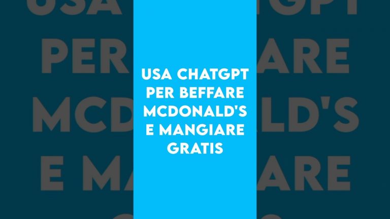 100 pasti gratis al McDonalds grazie a ChatGPT