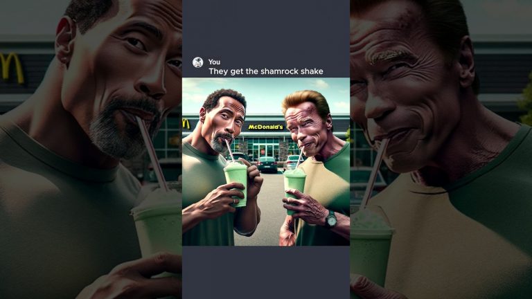 Arnold and Dwayne Try The Shamrock Shake #ai #chatgpt #aiart