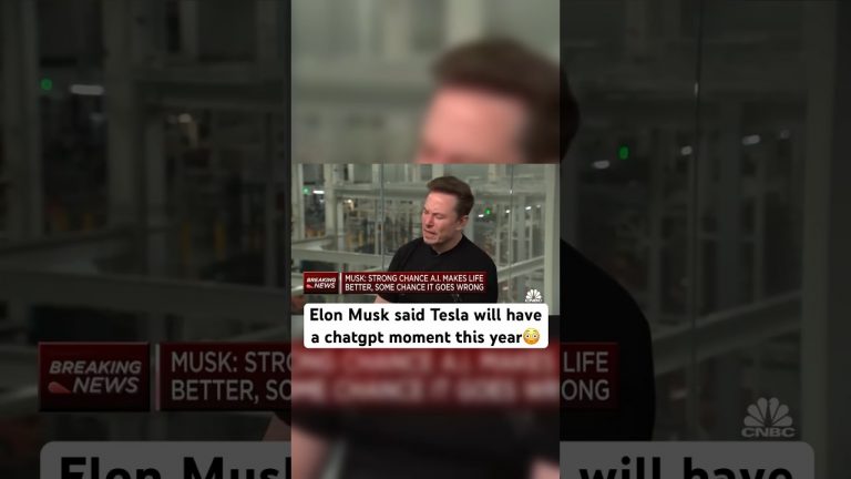 Elon said Tesla will have a chatgpt moment this year #elonmusk #tesla #interview #shorts #fyp #viral