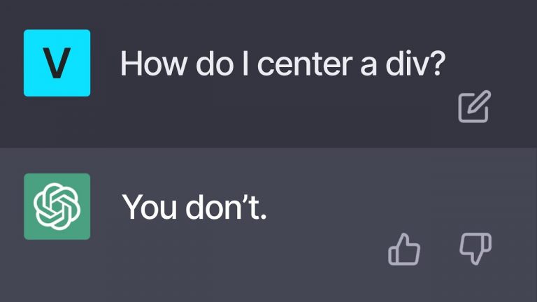 Asking ChatGPT to centre my div
