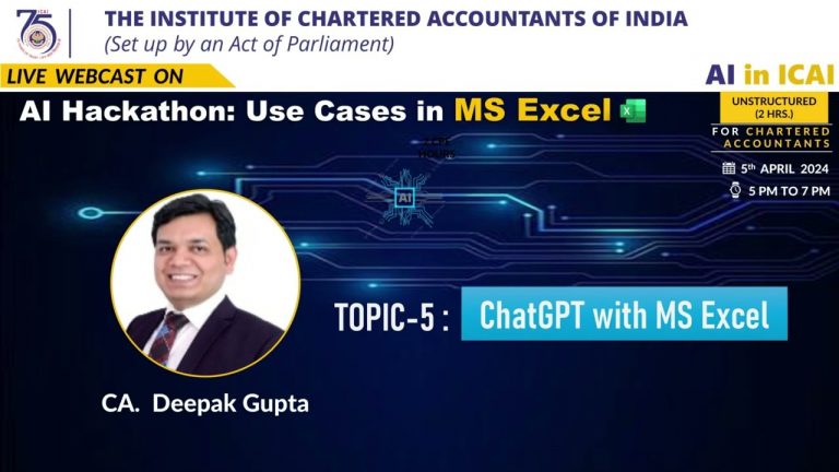 Chat GPT with MS Excel | CA Deepak Gupta | AI Excel Hackathon