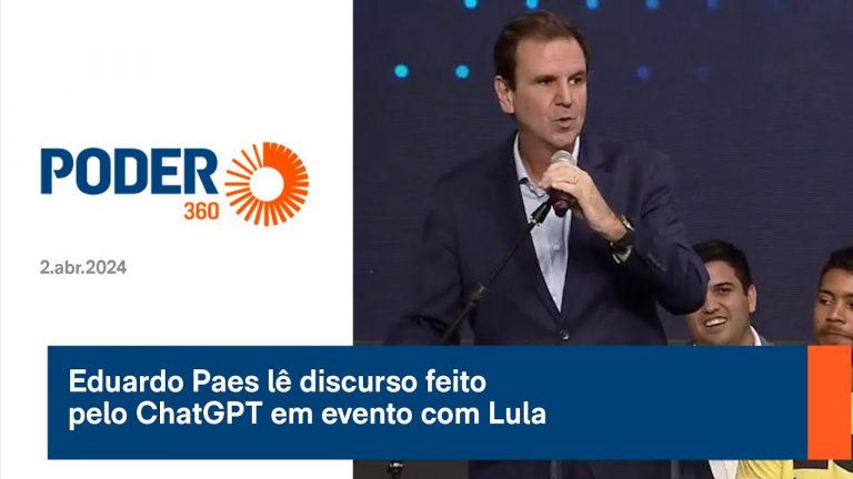 Eduardo Paes lê discurso feito pelo ChatGPT em evento com Lula