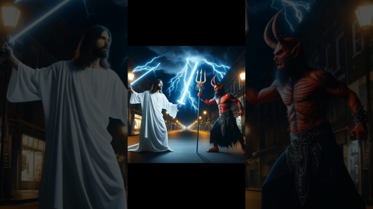 Papa Jesus fighting vs Satan #jesus #jesuschrist #god #new #chatgpt #edit #shorts #viral #devi