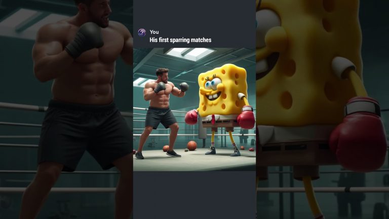 SpongeBob tries boxing #ai #chatgpt #aiart #spongebob