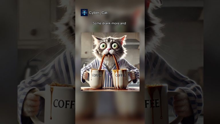 Bro drank too much coffee !! #chatgpt #funny #ai #cat #cute #memes