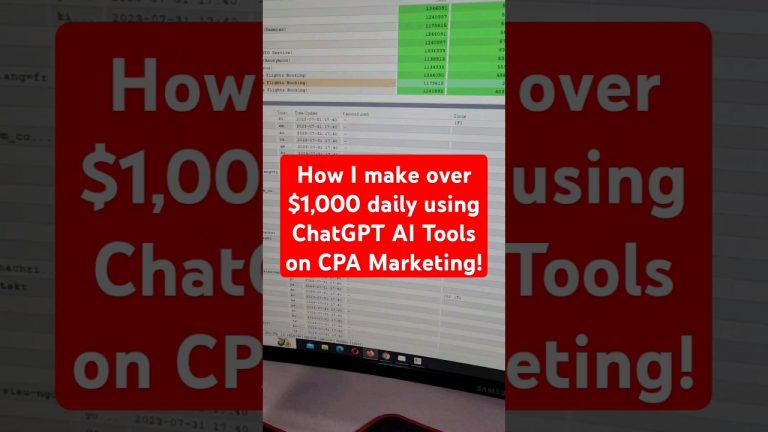 How I make over $1,000 daily using ChatGPT AI Tools on CPA Marketing all passive income