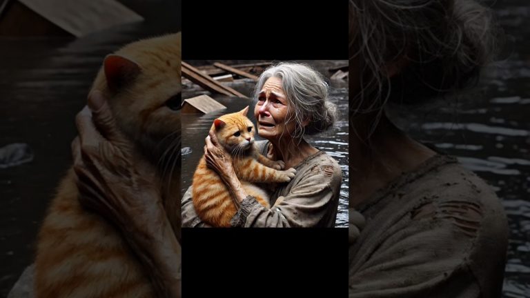 Omg! Cat poor and grandmother home flood #chatgpt #ai #cute #cat