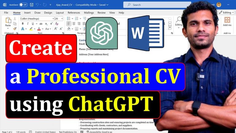 Create a Professional CV using ChatGPT