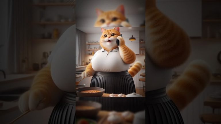 cat cook pasta #ai #cat #funny #catlover #cartoon #chatgpt #cute #cutecat #animation #aiart