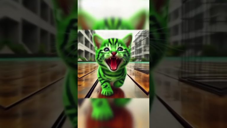 watermelon cat in trouble #ai #cat #cartoon #catlover #chatgpt #cute #funny #cutecat #animation