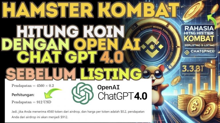 Rahasia Hitung Koin Hamster Kombat Sebelum Listing di Binance! ChatGPT 4.0 Mini Mengungkap Semua!