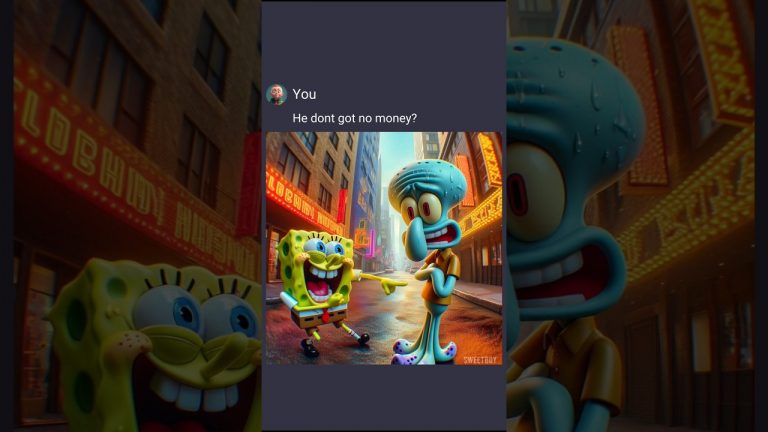 Spongebob and Squidward got robbed #ai #aiart #chatgpt #memes