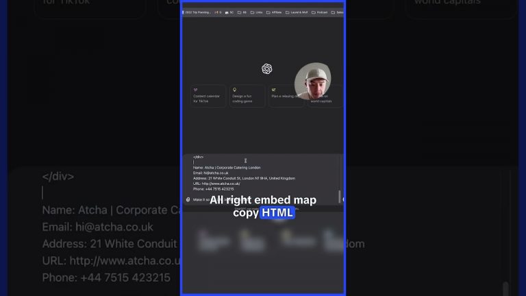 Embedding Google Maps Made Easy with ChatGPT! #shorts