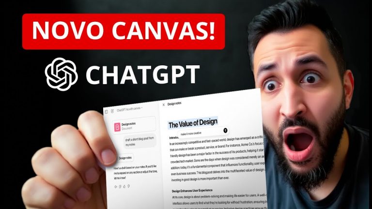 NOVO CANVAS do CHATGPT! Como acessar e USAR essa funcionalidade sensacional!