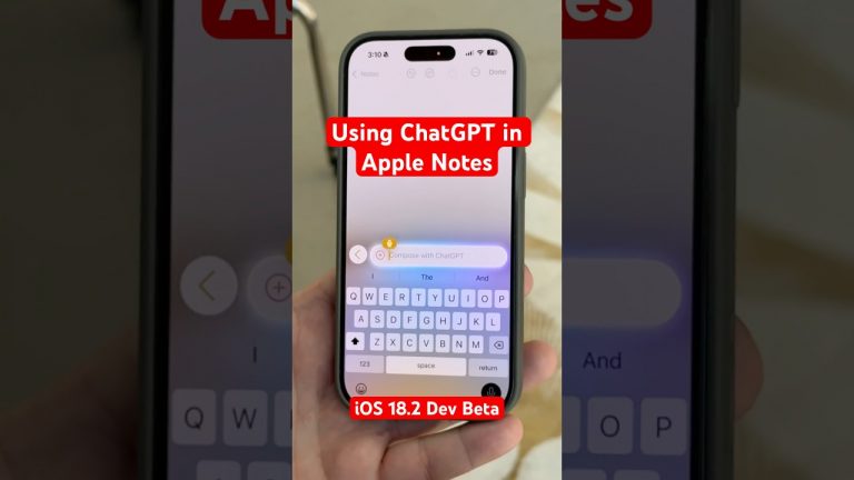 Trying ChatGPT in Apple Notes on the iOS 18.2 Dev Beta