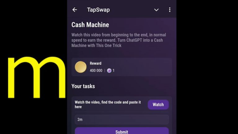 Cash Machine Tapswap Code | Turn ChatGPT into a Cash Machine with This One Trick