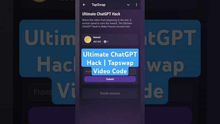 Ultimate ChatGPT Hack | Tapswap Video Code