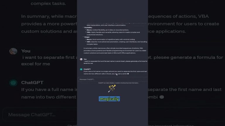 Use CHATGPT to Automate Excel Macros and Tasks