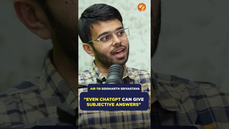 Siddharth Srivastava, AIR 118 | “Even ChatGPT can give subjective answers” #upsc #shorts